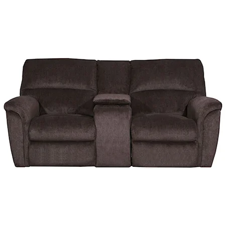 Casual Reclining Console Loveseat with Cup Holders